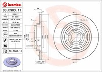2X Bremsscheibe Hinten Brembo 08D98311 FÜR Mercedes