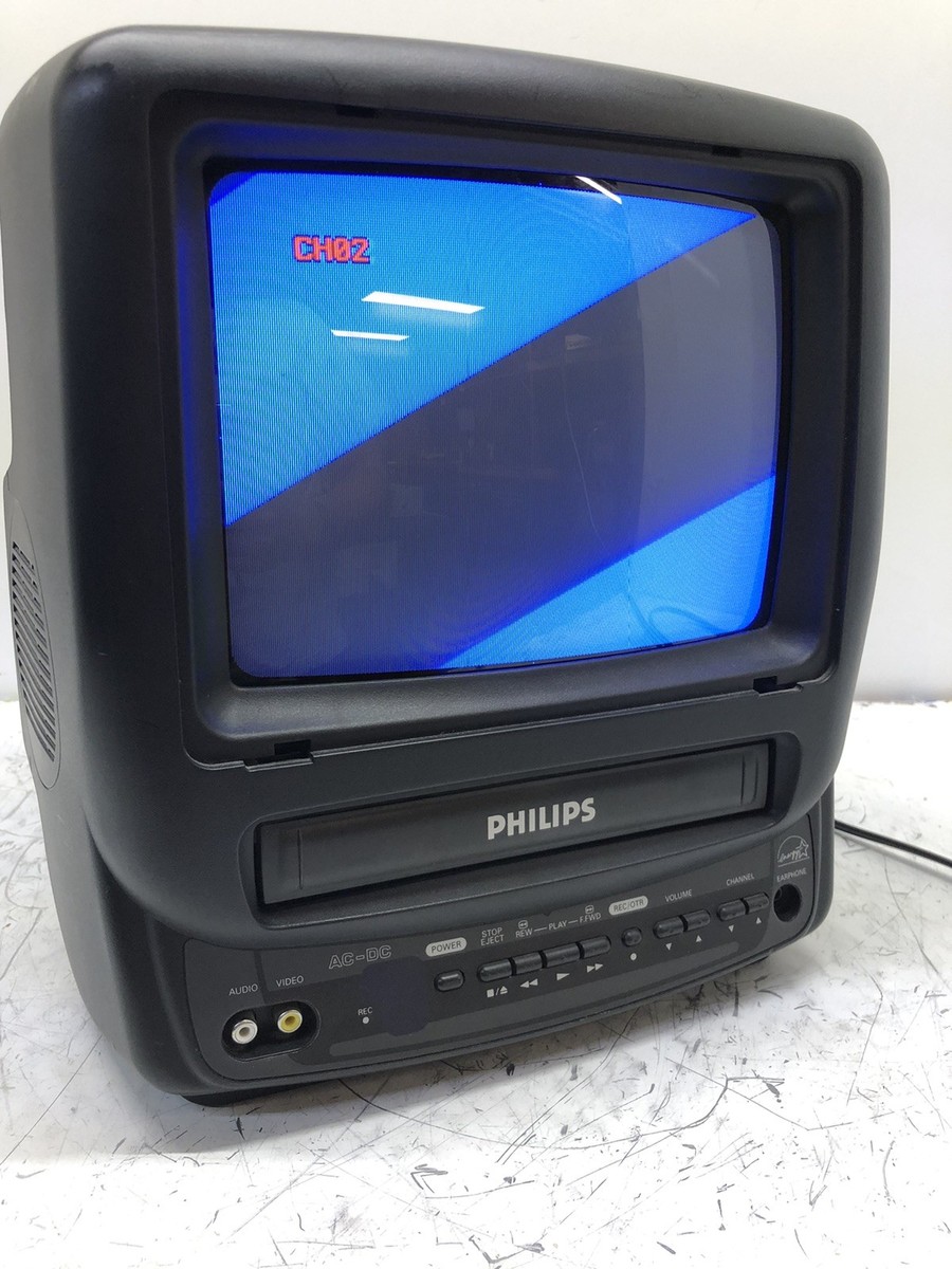 PHILIPS CCC090AT01 RETRO GAMING TV BUILT IN VHS PLAYER TESTED
