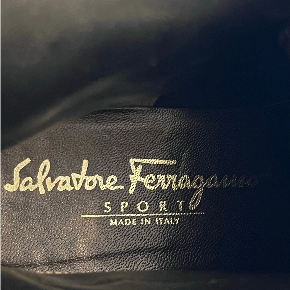 Salvatore Ferragamo Womens 7 Black Lace Up Leather Fabric Y2K Combat Boots - Image 2 of 4