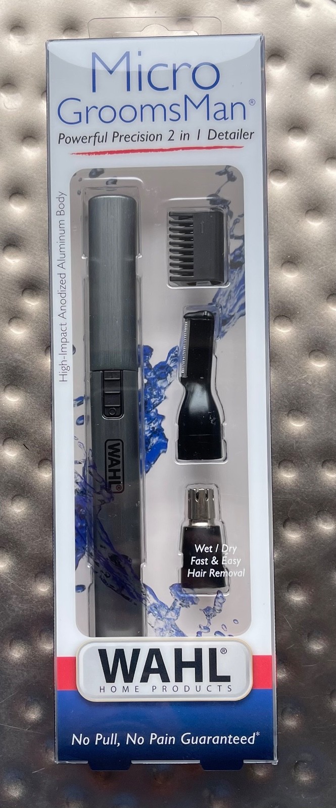 WAHL Cordless Micro GroomsMan Personal Pen Trimmer Detailer 2in1 Wet/Dry