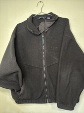 VTG 90s Eddie Bauer Ebtek Fleece Zip Up Jacket Mens XL Hi Pile Black Rare USA