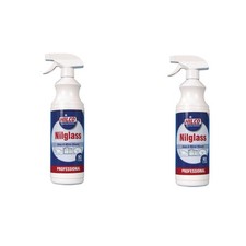 2 x Nilco Professional Nilglass Glass & Mirror Cleaner 1 Litre - Trigger Spray