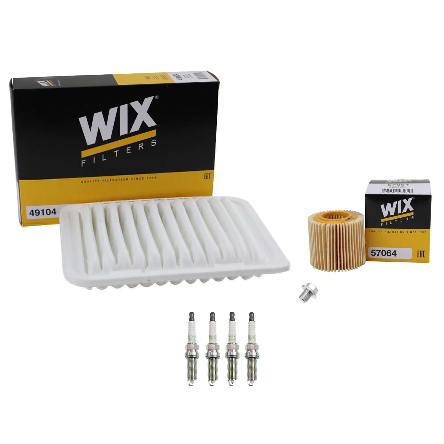Wix Engine Air Oil Filters  NGK 4 Platinum Spark Plugs Kit for Corolla Vibe L4