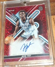 2022-23 Topps Finest Auto Kok Yat Red Mini Diamonds Refractor Auto Serial #d 4/5
