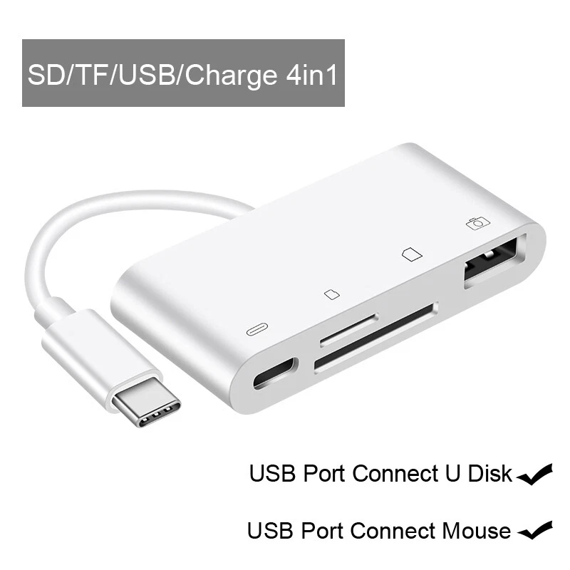 Type C Card Reader SD TF CF USB Flash Disk Mouse OTG Adapter for Xiaomi Samsung - Image 4 of 4