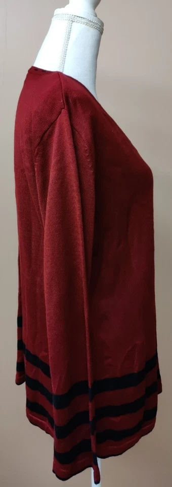 • White Stag Woman Plus Size 14/16W Cardigan Light Weight Sweater Maroon Acrylic - Image 3 of 4