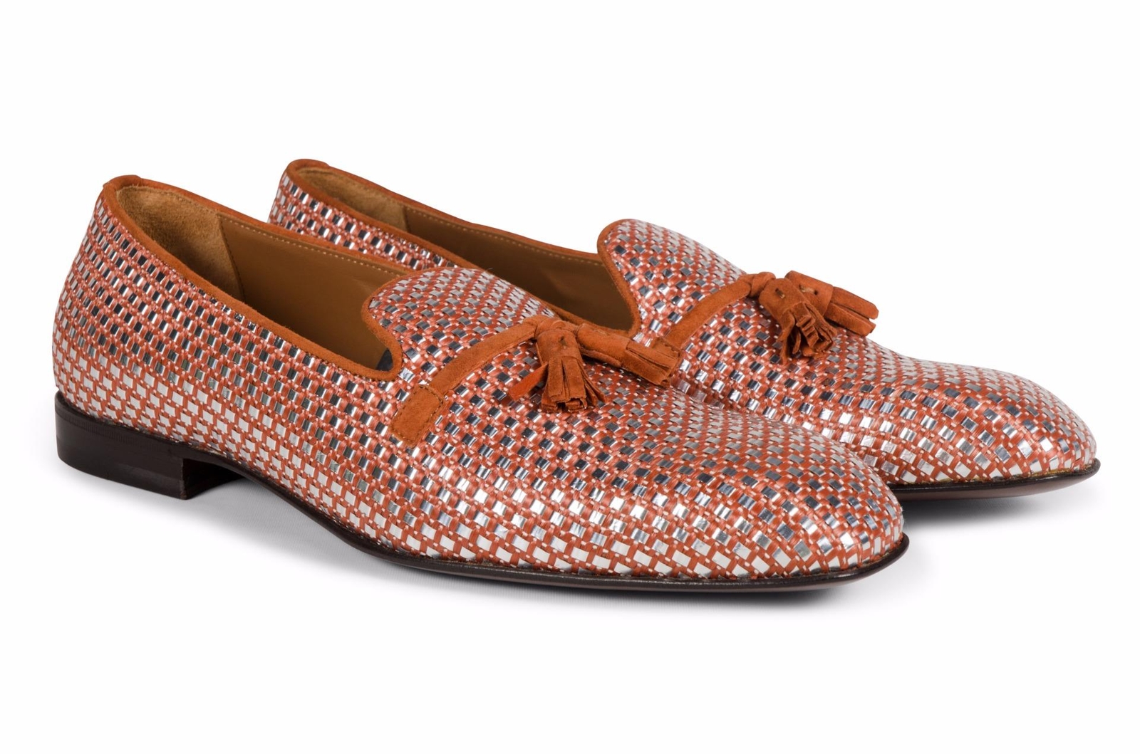 Arfango Alberto Moretti Men's tassel loafer silver woven shoes 9 UK 10 US 43 NEW Arfango Alberto Moretti Men's tassel loafer silver woven shoes 9 UK 10 US 43 NEW