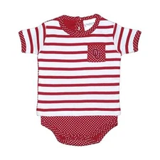 NCAA Oklahoma Sooners Red Logo Red & White Striped Creeper Two Feet Ahead #247