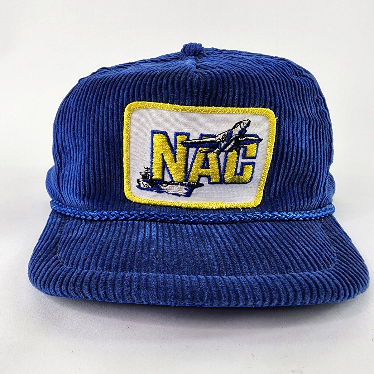 Vintage Military NAC JET Aircraft Patch Corduroy Strap Buckle Back