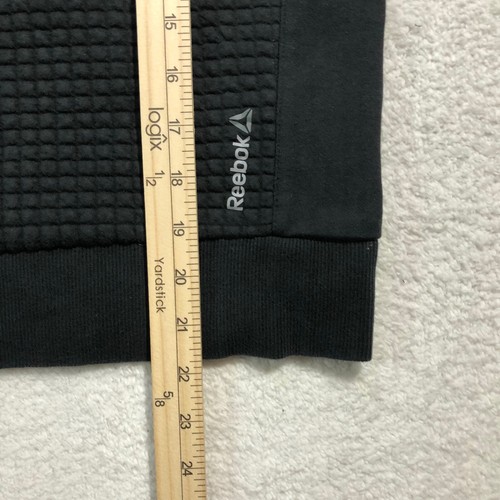 Reebok Sweatshirt Womens Small Black Quilted Side Zip Boat Neck Pullover - Picture 6 of 9