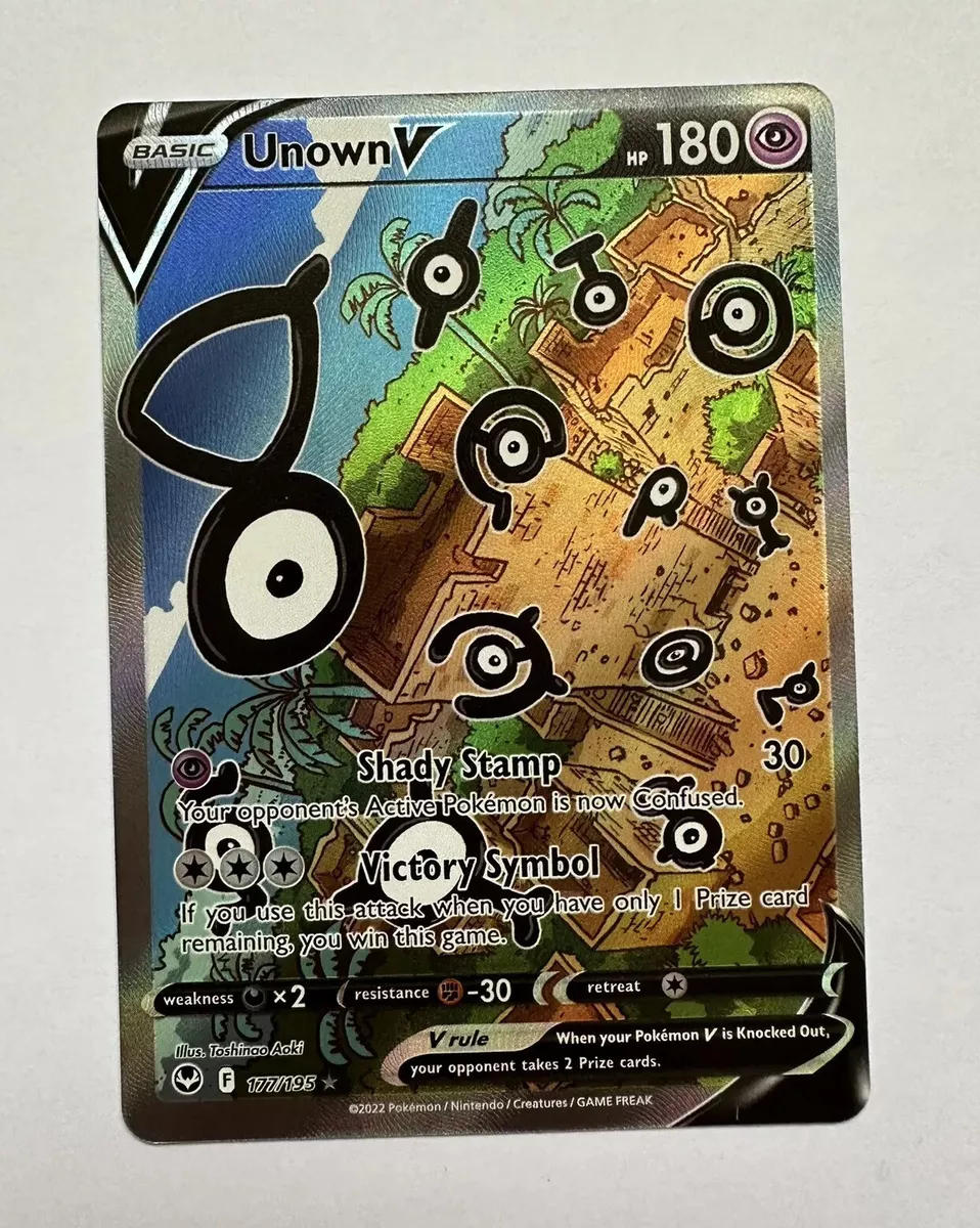 Pokemon Trading Card Game 177/195 Unown V : Rare Ultra Card : SWSH-12 Silver  Tempest - Trading Card Games from Hills Cards UK