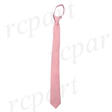 New Poly Men's ready knot zipper pre tied 2.5" skinny neck tie solid dusty pink