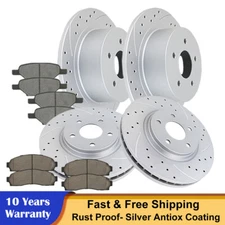 Front Rear Drilled Rotors Brake Pads for Cobalt Malibu HHR Pontiac G6 Brakes Kit