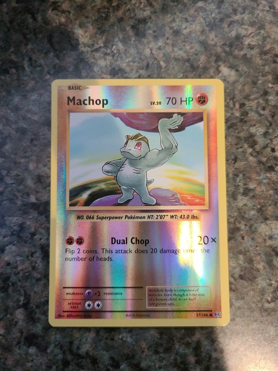 machop holographic pokemon card value Machop - XY - Evolutions [REVERSE HOLO]
