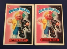 1985 Topps Garbage Pail Kids #81a SPLIT KIT & #81b MIXED UP MITCH Series 2 GPK