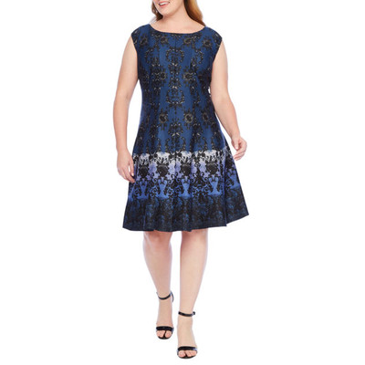 danny & nicole sleeveless fit & flare dress