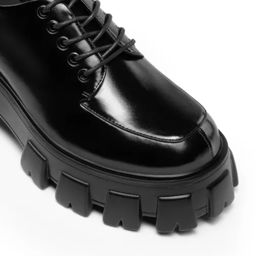 Damenschuhe Plateau Oxford-Schuhe klobig Schnürschuhe bequem elegant - Bild 5 von 27