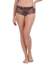 Steve Madden Womens Mesh Boyshort Underwear Feathered Leopard XL