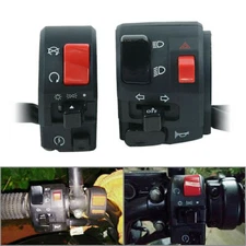 2x Motorcycle 7/8" Handlebar Horn Button Turn Signal Fog Light Controller Switch