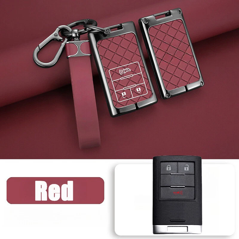 For Cadillac Escalade ATS ESV STS EXT CTS Zinc Alloy Leather Car Key Case Cover - Изображение 3 из 4