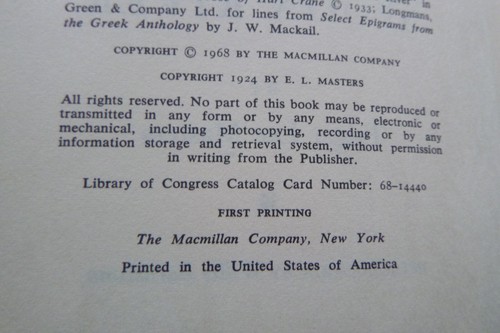 The New Spoon River by Edgar Lee Masters (hardcover, 1968) - Picture 3 of 3