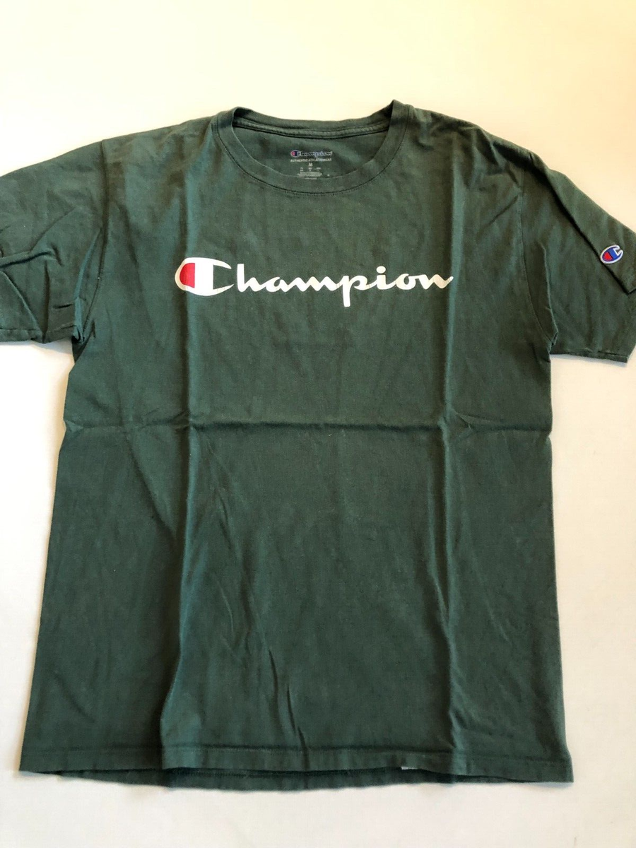 Champion Shirt Men's Medium Olive Green Cotton Tee