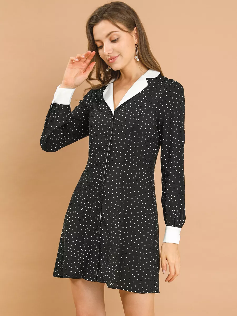 Robe chemise à pois hot sale