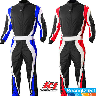 K1 Speed1 Karting Suit - Pro Level Kart Racing Blue Red  Kids to Adult Sizes