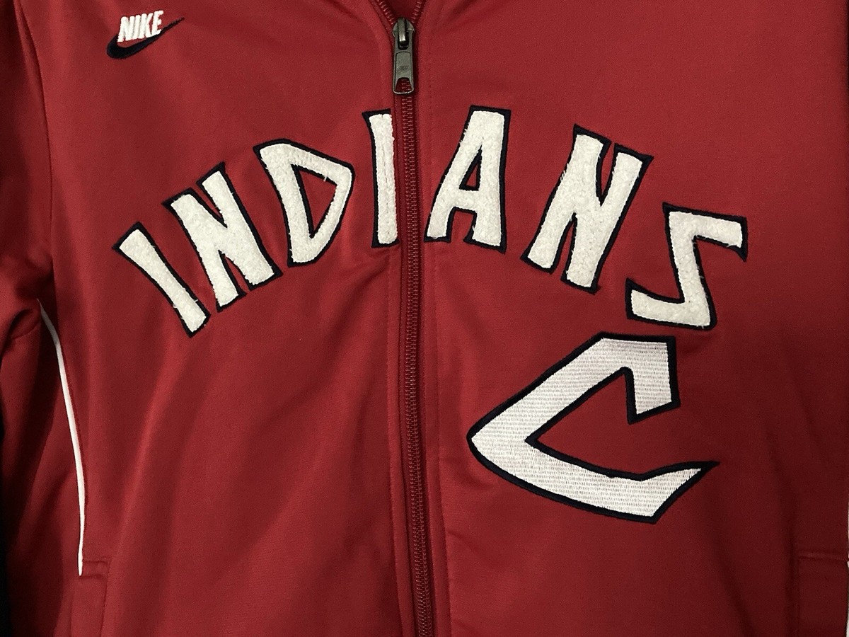 CLEVELAND INDIANS Red Full Zip Nike Cooperstown Collection