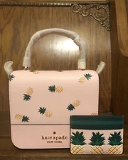 NWT-Kate Spade-SET-Staci Square Pineapple Crossbody & Pineapple Card Holder-$388