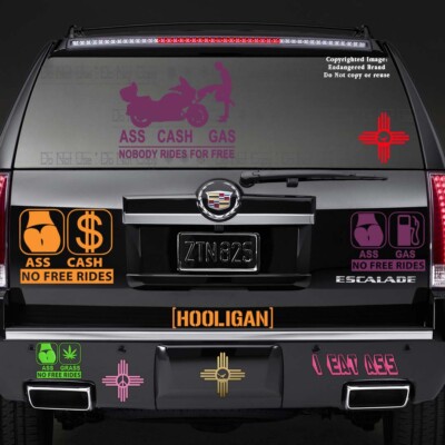 Gas Or Ass No Free Rides Sticker – Funny Weatherproof Decal, JDM Euro Lowered