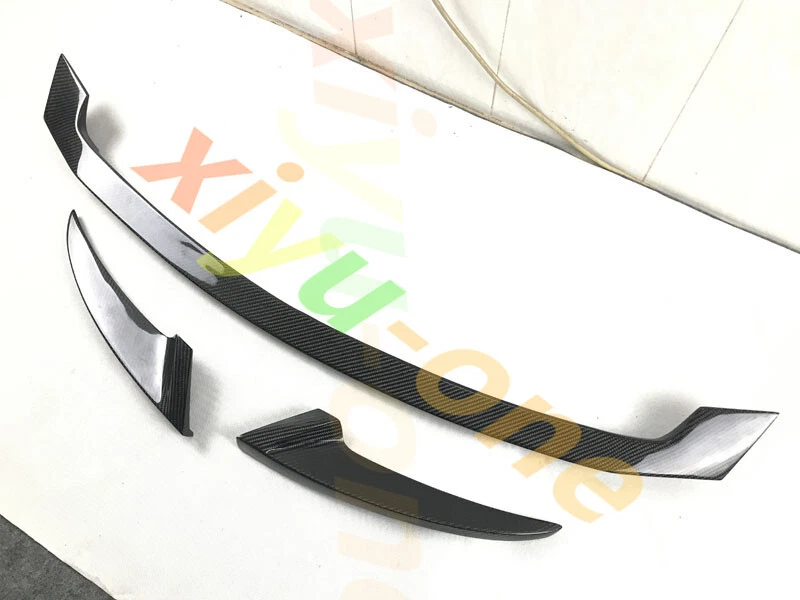 3Pcs Real Carbon Fiber Rear Trunk Wing Spoiler Lip For 2017-23 Aston Martin DB11 - Image 2 of 4