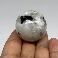 76.6g, 1.5"(39mm), Natural Rainbow Moonstone Sphere Ball Gemstone, B35152