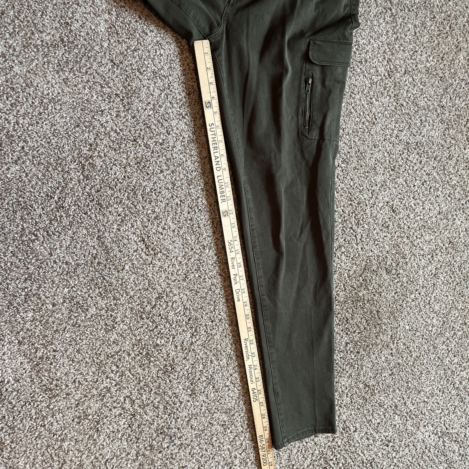 ABS Allen Schwartz Collection Womens Cargo Skinny Denim Jeans Green 32 (35x30.5) - View 10