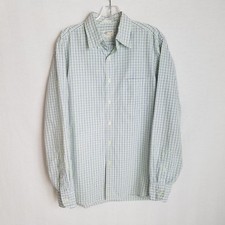 J Crew Mens Green Blue Plaid Button Front L/S Casual Shirt Size Medium F402