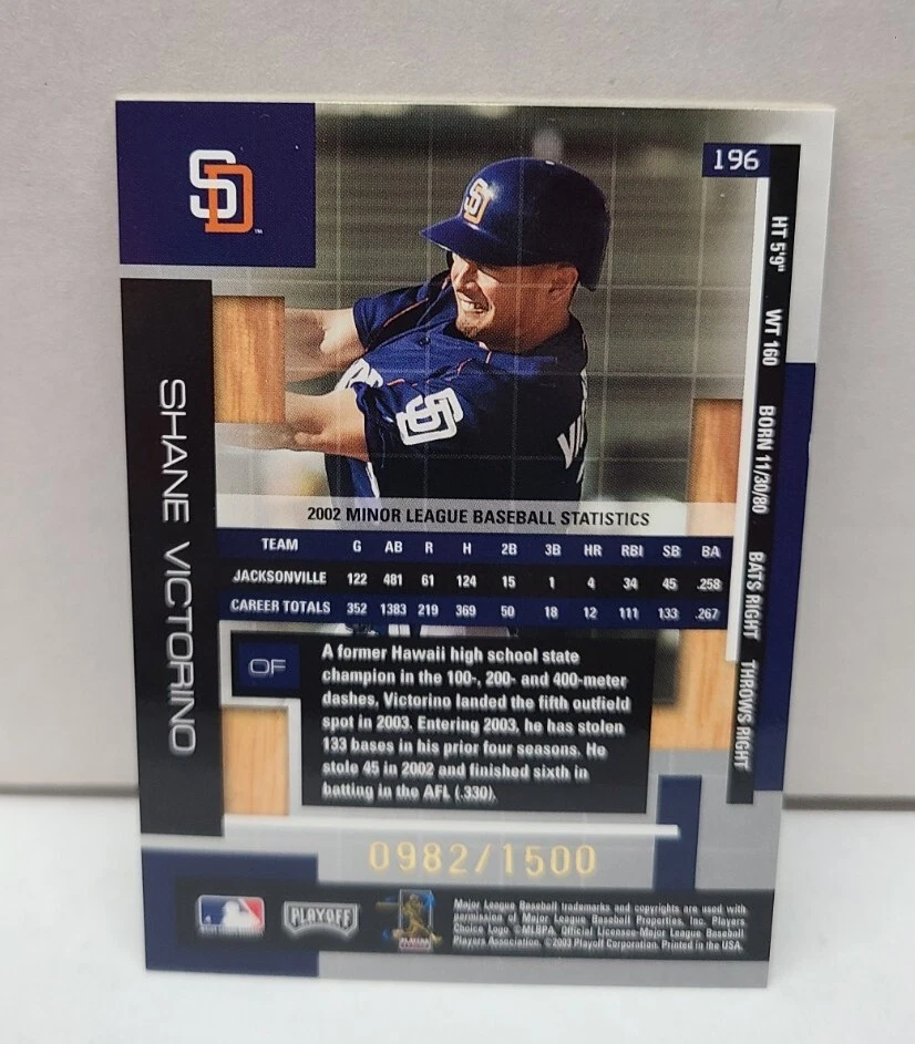 SHANE VICTORINO 2003 Absolute Memorabilia ~ ROOKIE /1500 ~ PADRES ~ PHILLIES - Image 2 of 2