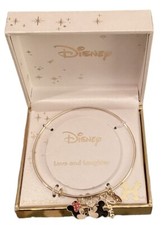 Disney Mickey and Minnie Mouse, Love and Laughter, Gold Tone Bracelet