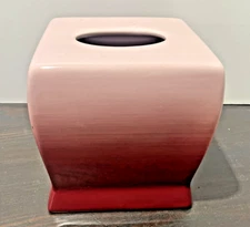 Vintage J.C. Penny Shades Of Color Hand Painted Tissue Box Berry Color