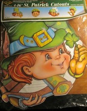 NEW Vintage 1979 Beistle 4-16" St Patrick Cutouts