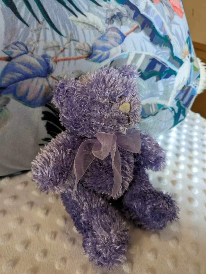 BHS Purple Sitting Bear Plush Soft Toy - Image 3 of 4