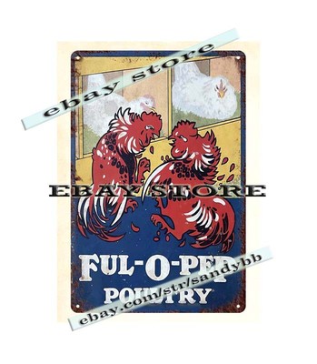 1921 QUAKER OATS FUL-O-PEP POULTRY FEED chicken farm metal tin sign home decor