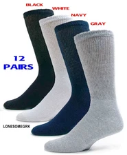 12 Pairs Womens Physicians Choice VENTILATED Diabetic Variety Pack Crew Socks 