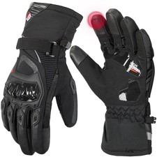KEMIMOTO Winter Motorcycle Gloves, Rainproof Riding Warm Gloves with Touchscreen