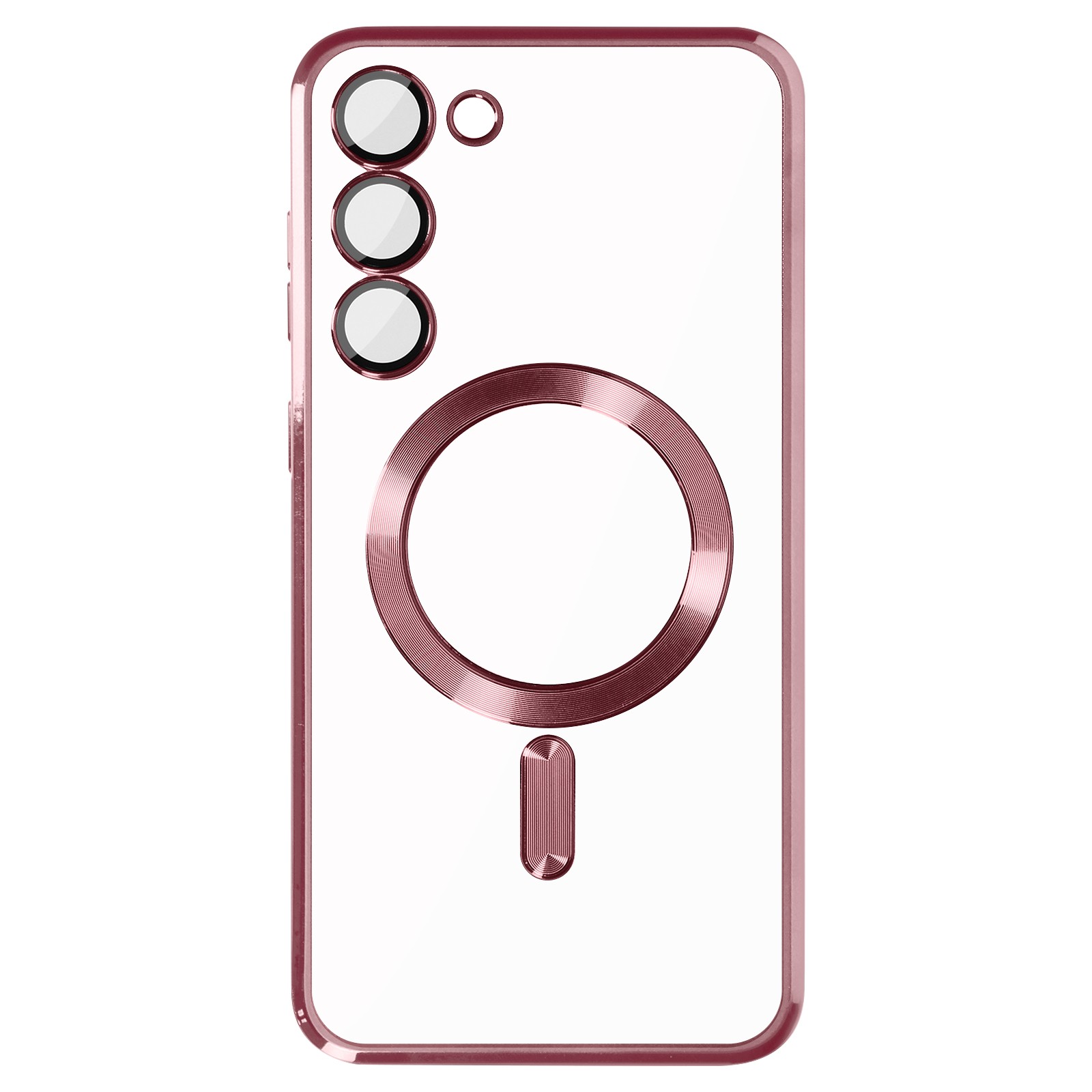 Coque transparente S23 contour rose pour sublimer votre style en terrasse