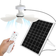 1 Set Solar Ceiling Fan Light Kit, 25W Solar Powered Rechargeable Ceiling Fans w