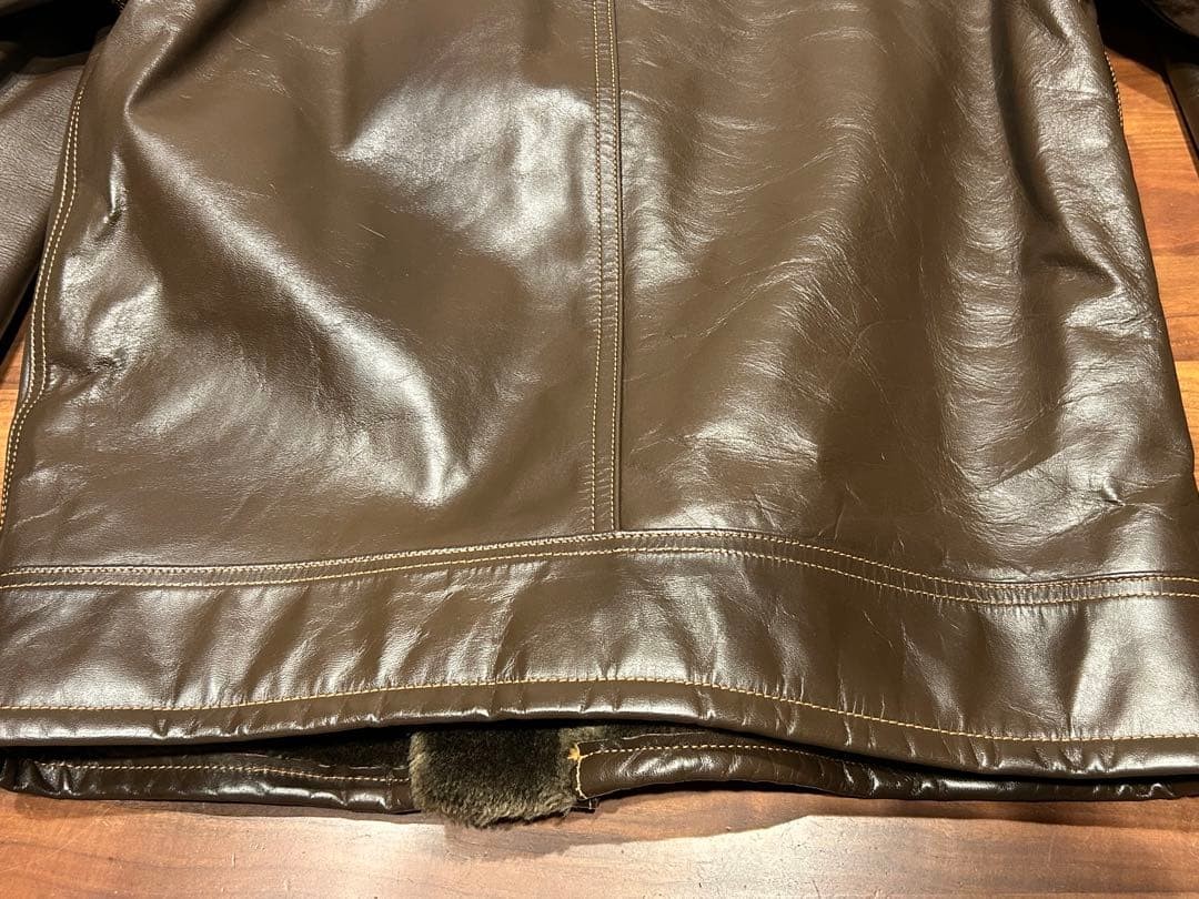 Buzz Ricksons B2 Flight Jacket Brown Horsehide Us… - image 10