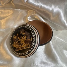 Vintage ADAMS Greek Lidded Box, Greek Pottery Achilles & Patroclus