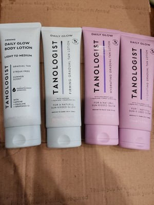 4 pack Variety Tanologist Daily Glow Hydrating Gradual Self Tan Lotion.250ml New