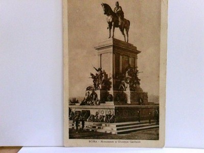 Roma. Monumento a Guiseppe Garibaldi. Alte AK s/w. Reiterstandbild, Monument, kä