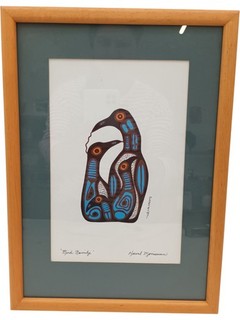 Norval Morrisseau 'Bird Family' Framed Print